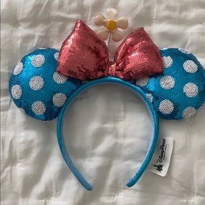 Blue Polka Dot Minnie Mouse Ear Headband